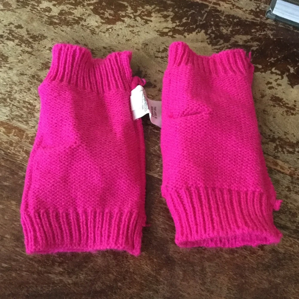 Target Fingerless Sequin Mittens Hot Pink Silver - Sz 4-16 Girls